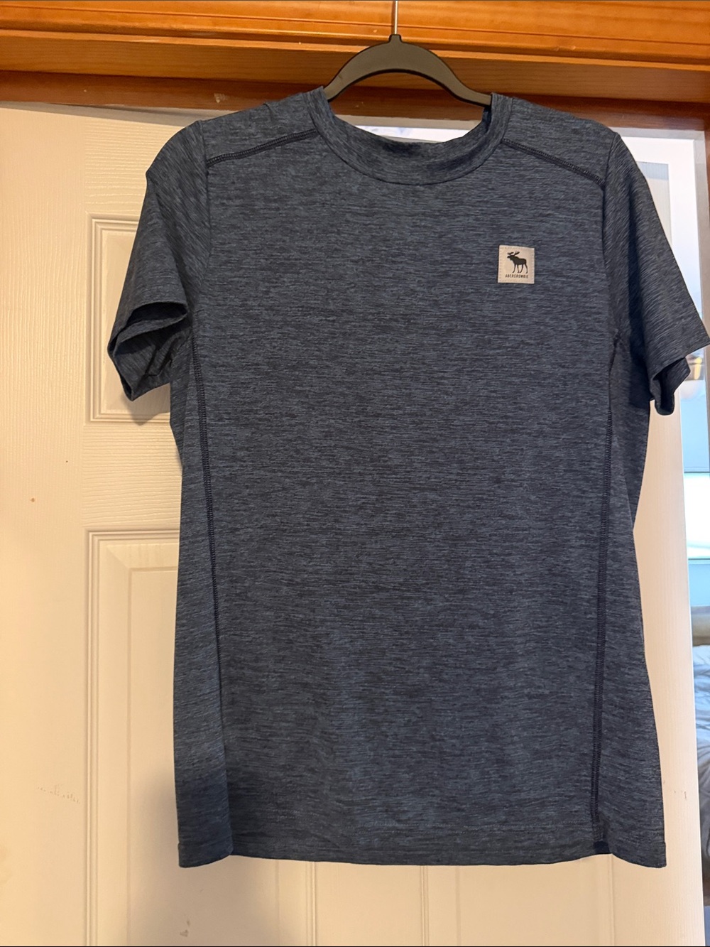Boys Heather Navy Performance Tee with Logo